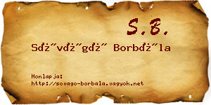 Sóvágó Borbála névjegykártya